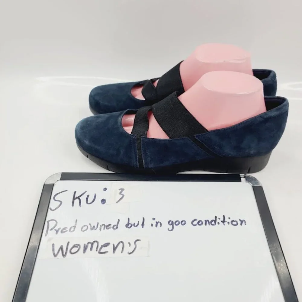 Clark Women's Royal Blue Daelyn Villa‎ Suede Wedge Mary Jane Shoes Size 10